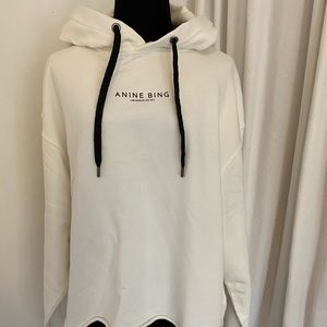 Anine Bing Cropped Raw Hem Sweatshirt